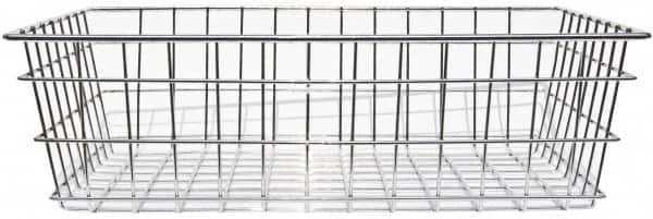 Marlin Steel Wire Products - 18" Deep, Rectangular Steel Wire Basket - 1-3/8" Perforation, 24" Wide x 8" High - Exact Tooling