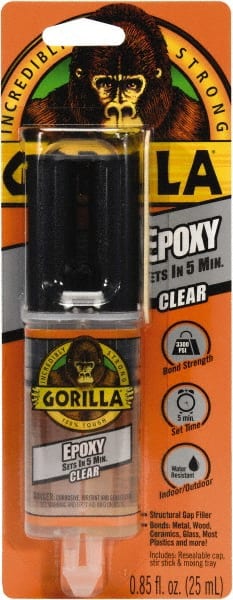 Gorilla Glue - 0.85 oz Syringe Epoxy - 5 min Working Time, 50°F, 3,300 psi Shear Strength - Exact Tooling