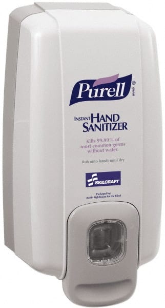 Ability One - 1000 mL Liquid Hand Sanitizer Dispenser - Plastic, Hanging, Gray - Exact Tooling