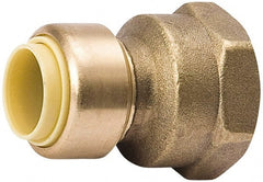 Value Collection - 1/2 x 3/4" Tube OD, 7/8 Standard Lead Free Brass Push-to-Connect Tube Union - Tube to Tube Connection, 200 Max psi, EPDM O-Ring - Exact Tooling