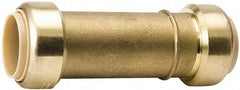 Value Collection - 1/2" Tube OD, 5/8 Standard Lead Free Brass Push-to-Connect Tube Union - Tube to Tube Connection, 200 Max psi, EPDM O-Ring - Exact Tooling