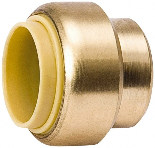 Value Collection - 3/4" Outside Diam, Brass Push-to-Connect Tube End Stop - 200 Max psi, Tube Connection, EPDM O-Ring, Lead-Free - Exact Tooling
