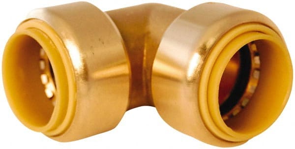 Value Collection - 1" Tube OD, 1-1/8 Standard Lead Free Brass Push-to-Connect Tube Union Elbow - Tube to Tube Connection, 200 Max psi, EPDM O-Ring - Exact Tooling