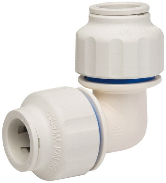 Value Collection - 1/2" OD, Polysulfone Push-to-Connect Union Elbow - 250 Max psi, White - Exact Tooling