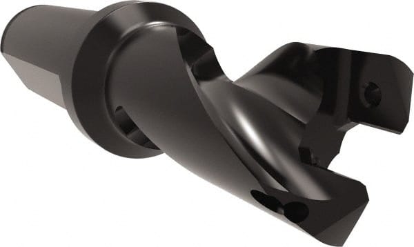 Allied Machine and Engineering - Series 24, 24 to 26mm Diam, 1" Diam Straight Shank with Flange, Helical Flute Spade Drill - 1-1/8" Max Depth, 2-17/32" Body Length, 4-13/16" OAL, Short Length, Through Coolant - Exact Tooling