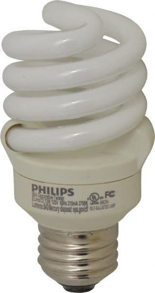 Philips - 13 Watt Fluorescent Residential/Office Medium Screw Lamp - 2,700°K Color Temp, 900 Lumens, 120 Volts, EL/mDT, 10,000 hr Avg Life - Exact Tooling