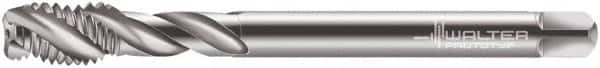 Walter-Prototyp - M6x1.00 Metric 3 Flute 6H Modified Bottoming Spiral Flute Tap - Cobalt, Bright Finish, 80mm OAL, Right Hand Flute, Right Hand Thread, Series 7056770 - Exact Tooling