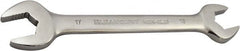 Paramount - 16mm x 17mm Standard Open End Wrench - 7-9/32" OAL, Double End, Full Polish Finish, 15° Head Angle - Exact Tooling
