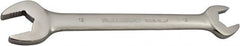 Paramount - 18mm x 19mm Standard Open End Wrench - 8-15/16" OAL, Double End, Full Polish Finish, 15° Head Angle - Exact Tooling