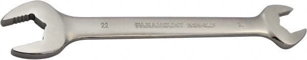 Paramount - 20mm x 22mm Standard Open End Wrench - 10" OAL, Double End, Full Polish Finish, 15° Head Angle - Exact Tooling