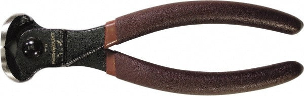 Paramount - 7" OAL, 11 AWG Capacity, End Cutting Pliers - 11/32" Jaw Length x 1-5/8" Jaw Width, Plastic Dipped Handle - Exact Tooling