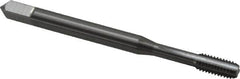 OSG - M4x0.70 Metric Coarse 6H 4 Flute Bright Finish Solid Carbide Straight Flute Machine Tap - Bottoming, Right Hand Thread, 2-1/8" OAL, 3/4" Thread Length, D4 Limit, Oversize - Exact Tooling
