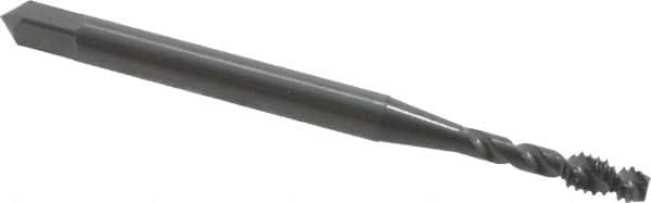 OSG - #4-40 UNC 2 Flute Modified Bottoming Spiral Flute Tap - Vanadium High Speed Steel, Oxide Finish, 1-7/8" OAL, Right Hand Flute, Right Hand Thread, H6, Series 303 - Exact Tooling