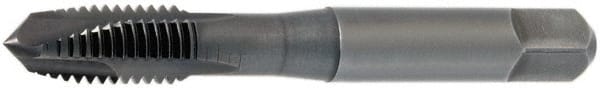 OSG - #3-48 UNC, 2 Flute, Oxide Finish, Vanadium High Speed Steel Spiral Point Tap - Plug Chamfer, Right Hand Thread, 1-13/16" OAL, 1/2" Thread Length, 0.141" Shank Diam, 2B Class of Fit, Series 300 - Exact Tooling