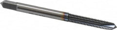 OSG - #10-32 UNF, 3 Flute, TiCN Finish, Powdered Metal Spiral Point Tap - Plug Chamfer, Right Hand Thread, 2-3/8" OAL, 7/8" Thread Length, 0.194" Shank Diam, 2B Class of Fit, Series 312NI - Exact Tooling