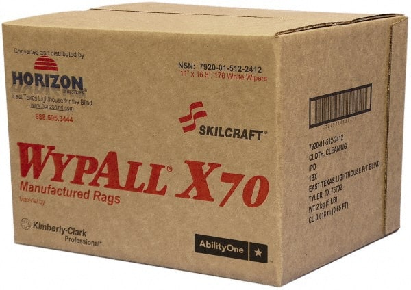 Ability One - Wipes; Type: Cleaning Cloth ; Sheet Length (Inch): 16-3/4 ; Sheet Width (Inch): 9 ; Sheets per Package: 216 ; Color: White - Exact Tooling