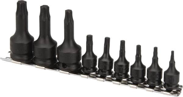 Paramount - 9 Piece 1/4 & 3/8" Drive Torx Bit Socket Set - T10 to T50 Torx - Exact Tooling