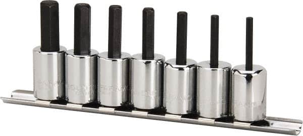 Paramount - 7 Piece 3/8" Drive Inch Hex Bit Socket Set - 1/8 to 3/8" Hex - Exact Tooling