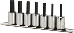 Paramount - 7 Piece 3/8" Drive Inch Hex Bit Socket Set - 1/8 to 3/8" Hex - Exact Tooling