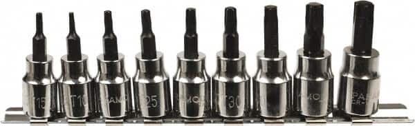 Paramount - 9 Piece 3/8" Drive Torx Bit Socket Set - T10 to T50 Torx - Exact Tooling