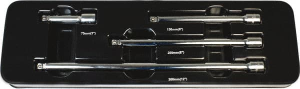 Paramount - 3/8" Drive Socket Wobble Extension Set - 4 Pieces, Includes 3, 6, 8, 12" Lengths - Exact Tooling
