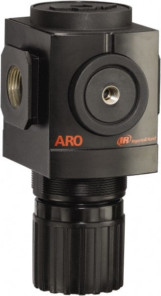 ARO/Ingersoll-Rand - 3/4 NPT Port, 290 CFM, Aluminum Heavy-Duty Regulator - 0 to 140 psi Range, 250 Max psi Supply Pressure, 1/8" Gauge Port Thread, 4.091" Wide x 7.223" High - Exact Tooling