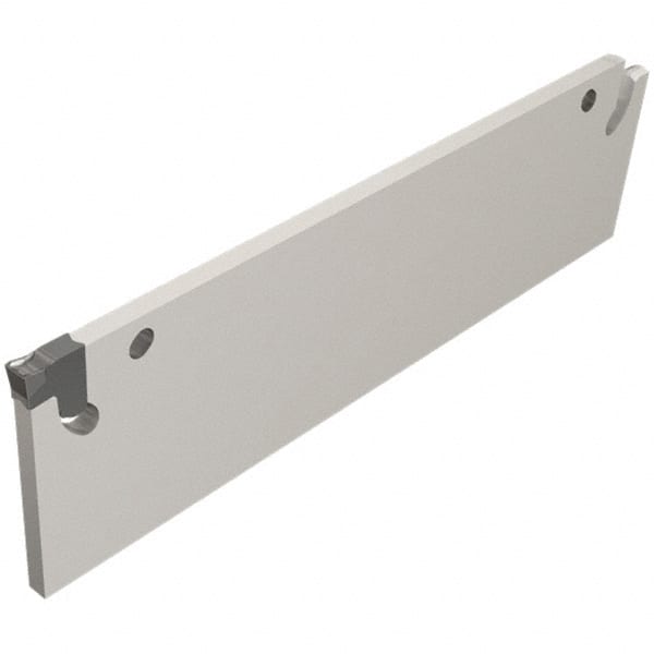 Iscar - 0.59" Blade Height, 1.65mm Blade Width, 58mm OAL, Neutral Cut, Single End Indexable Cut-Off Blade - 11.5mm Max Depth of Cut, TGFH Blade, Tang-Grip Series - Exact Tooling