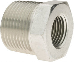 Parker - 1 Male Thread x 1/2 Female Thread, Zinc Plated Steel Industrial Pipe Hex Bushing - MNPTF x FNPTF, 4,500 psi - Exact Tooling