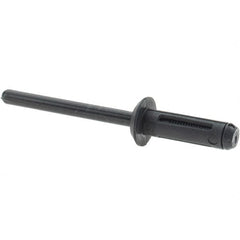 Value Collection - Large Flange Head Nylon Open End Blind Rivet - 5/32" to 1/4" Grip, 11/32" Head Diam, 21/32" Length Under Head, - Exact Tooling