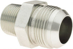 Parker - 1" Tube OD, 37° Steel Flared Tube Male Connector - 3/4-14 NPTF, Flare x NPTF Ends - Exact Tooling