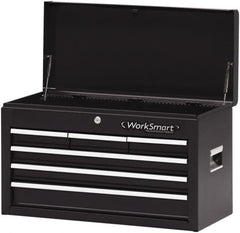 Value Collection - 6 Drawer Intermediate Tool Chest - 26" Wide x 12" Deep x 15-1/4" High, Steel, Black - Exact Tooling