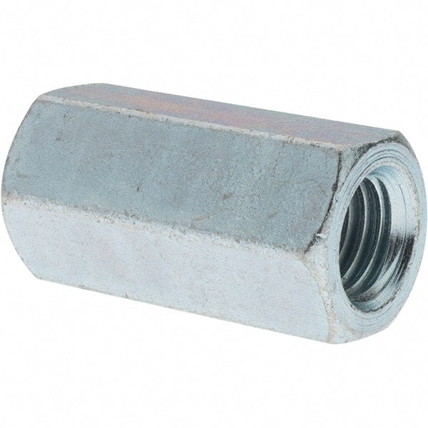 Value Collection - M14x2.00 Metric Coarse, 54mm OAL Steel Standard Coupling Nut - Zinc-Plated Finish, 28mm Width Across Flats - Exact Tooling
