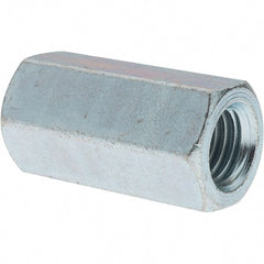 Value Collection - M14x2.00 Metric Coarse, 54mm OAL Steel Standard Coupling Nut - Zinc-Plated Finish, 28mm Width Across Flats - Exact Tooling