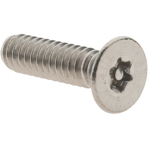 Value Collection - #10-24 UNC Pin In Torx Drive, Flat Screw - Grade 18-8 Stainless Steel, Uncoated, 3/4" OAL - Exact Tooling