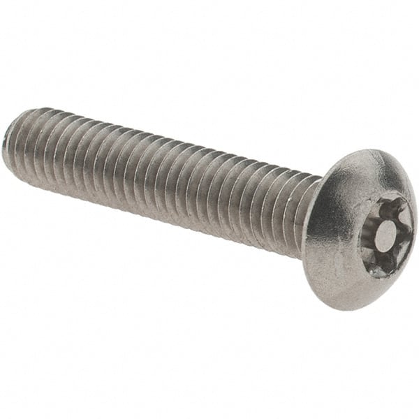Value Collection - #10-32 UNF Pin In Torx Drive, Button Screw - Grade 18-8 Stainless Steel, Uncoated, 1" Length Under Head - Exact Tooling