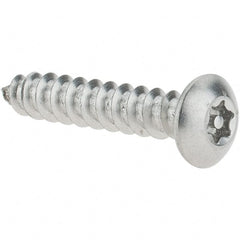 Value Collection - #6 Button Head Pin In Torx Sheet Metal Screw - Stainless Steel, 3/4" Length Under Head, Grade 18-8, T10 Drive - Exact Tooling