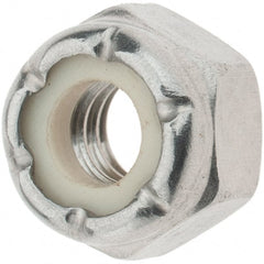 Value Collection - 1/4-20 UNC 18-8 Hex Lock Nut with Nylon Insert - 7/16" Width Across Flats, 19/64" High - Exact Tooling