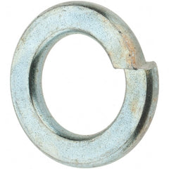 Value Collection - M10, 10.2mm ID, 18.1mm OD, 2.2mm Thick Split Lock Washer - Grade 8 Spring Steel, Zinc-Plated Finish, 10.2mm Min ID, 10.7mm Max ID, 18.1mm Max OD - Exact Tooling