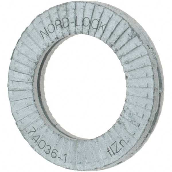 Value Collection - 7/16", 0.7283" OD, Zinc Flake, Wedge Lock Washer - Grade 2, 0.4409 to 0.4567" ID - Exact Tooling