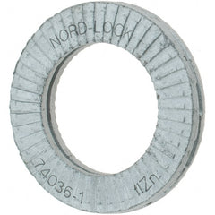 Value Collection - 7/16", 0.7283" OD, Zinc Flake, Wedge Lock Washer - Grade 2, 0.4409 to 0.4567" ID - Exact Tooling