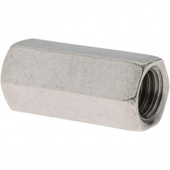 Value Collection - 3/8-16 UNC, 1-1/8" OAL Stainless Steel Standard Coupling Nut - 1/2" Width Across Flats - Exact Tooling