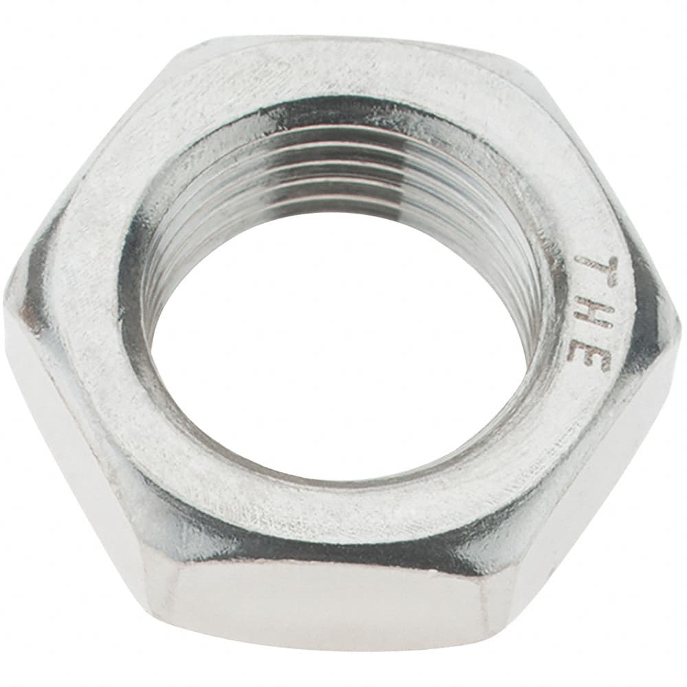Value Collection - 3/4-16 UNC Stainless Steel Right Hand Hex Jam Nut - 1-1/8" Across Flats, 27/64" High - Exact Tooling
