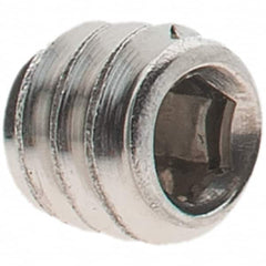 Value Collection - #10-24 UNC, 3/16" OAL, Cup Point Set Screw - Grade 18-8 Stainless Steel, 3/32" Key - Exact Tooling