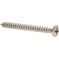 Value Collection - #8 Oval Head Phillips Sheet Metal Screw - Stainless Steel, 1-3/4" Length Under Head, Grade 18-8 - Exact Tooling