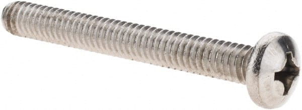 Value Collection - 1/4-20 UNC, 2-1/4" Length Under Head Phillips Drive Machine Screw - Pan Head, Grade 18-8 Stainless Steel, Uncoated, Without Washer - Exact Tooling