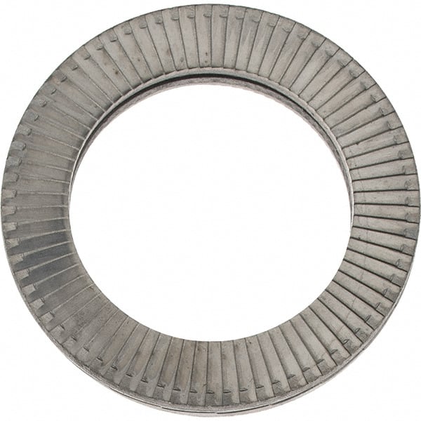 Made in USA - 1.1496" OD, Uncoated, Stainless Steel Wedge Lock Washer - Grade 316L, 0.7598 to 0.7756" ID - Exact Tooling