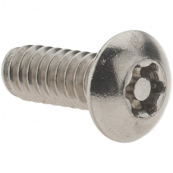 Value Collection - #10-24 UNC Pin In Torx Drive, Button Screw - Grade 18-8 Stainless Steel, Uncoated, 1/2" Length Under Head - Exact Tooling