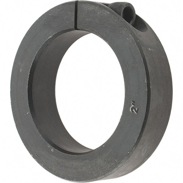 Value Collection - 2" Bore, Steel, One Piece Clamp Collar - 3" Outside Diam, 11/16" Wide - Exact Tooling