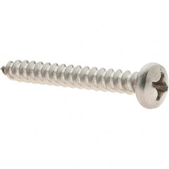 Value Collection - #12 Pan Head Phillips Sheet Metal Screw - Stainless Steel, 1-3/4" Length Under Head, Grade 18-8 - Exact Tooling
