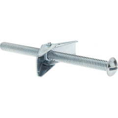 Value Collection - 3/8" Diam, 5" Long, Toggle Bolt Drywall & Hollow Wall Anchor - Steel, Use with Concrete/Masonry, Hollow Tile, Plaster & Wallboard - Exact Tooling